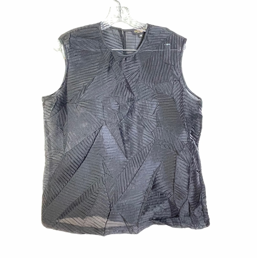 Tamotsu Black Pleated Avant Garde Open Front Jacket and Tank Top Formal Set 16 - Picture 2 of 11